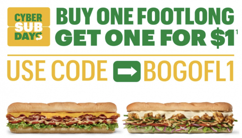 Subway Canada Offers: Buy One Footlong, Get One for $1 Using Promo Code + $5 Snackwich Bundle